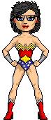 wonder woman short hair and glasses.gif